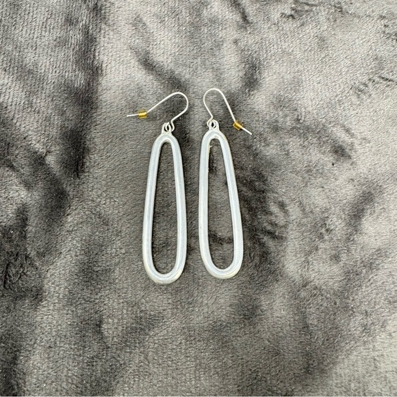 2 Vintage Silver with White and Yellow Stones Earrings - Picture 2 of 3